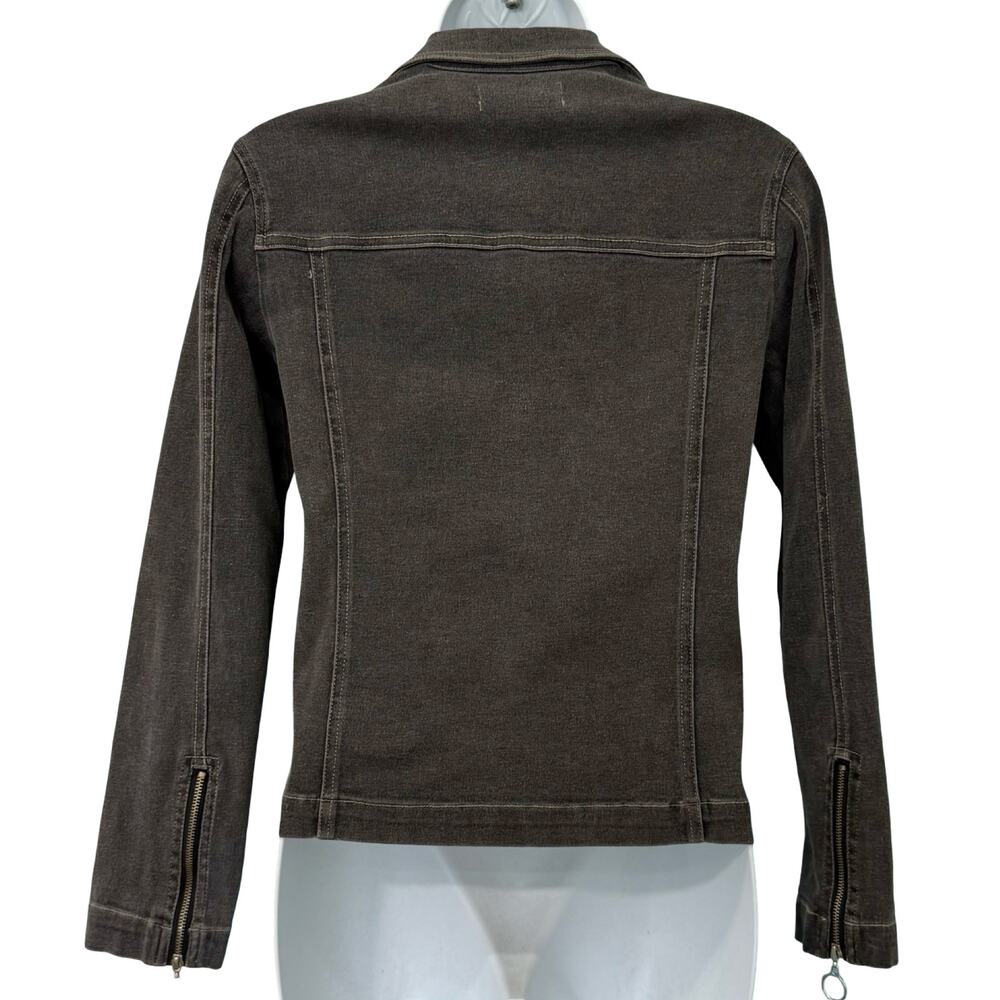 Katz Charcoal Gray Asymmetrical Zipper Pockets Moto Biker Jacket Size 34 / XS - Picture 7 of 13
